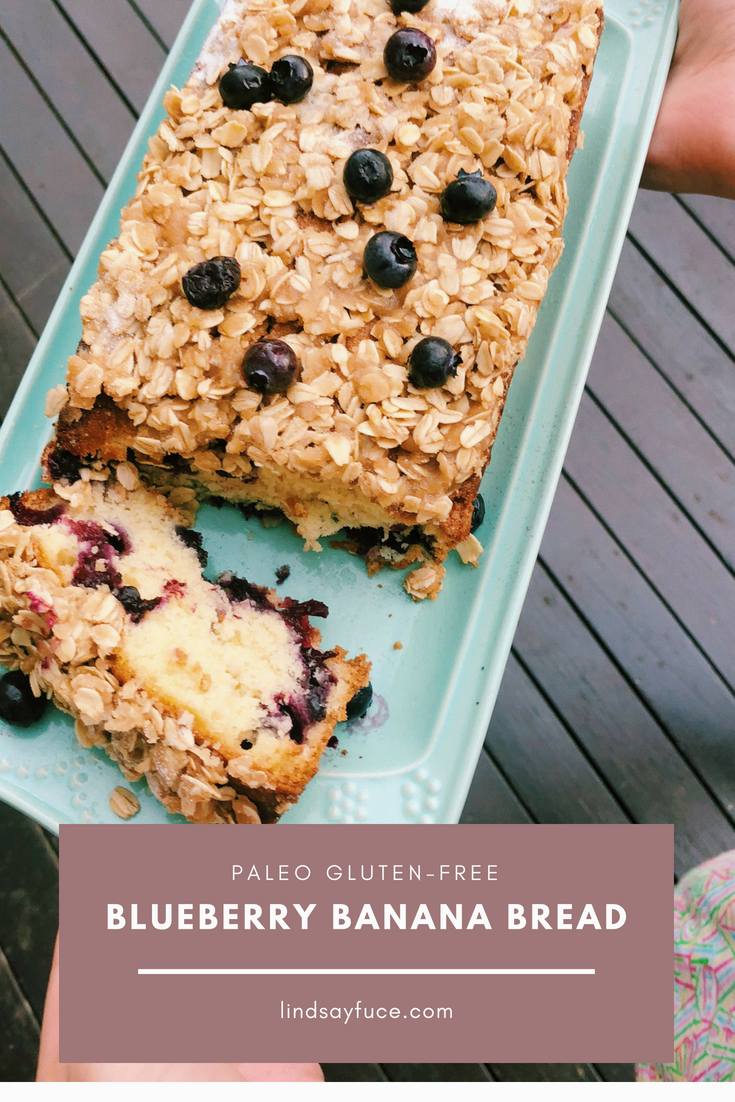 paleo gluten free blueberry banana bread