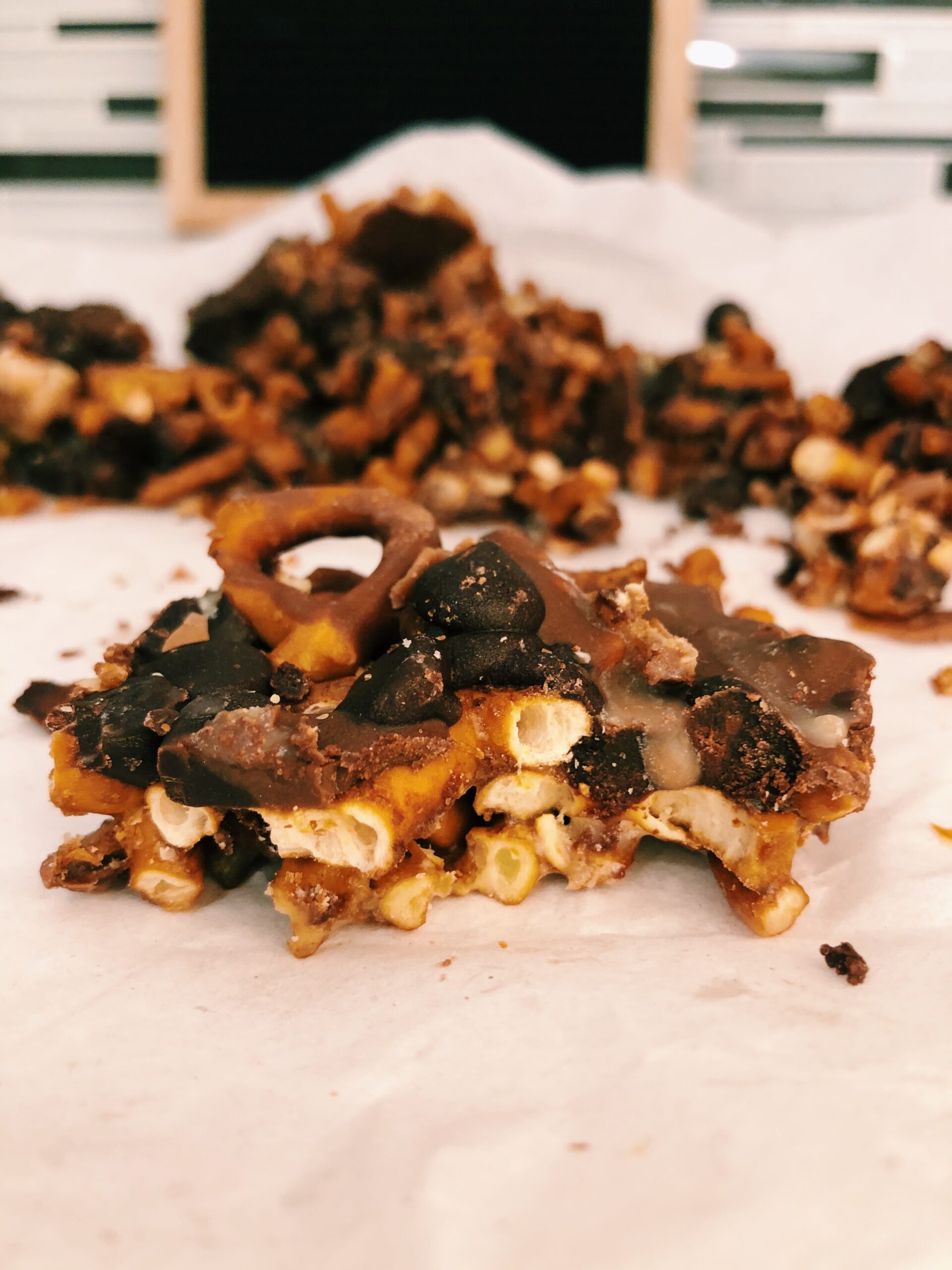 Gluten-Free Caramel Superfood Pretzel Bark