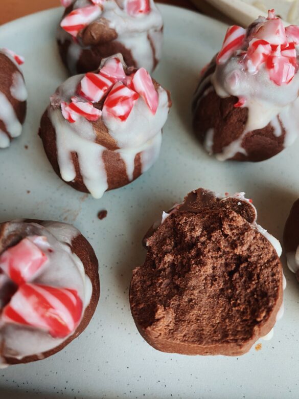 peppermint chocolate protein bites